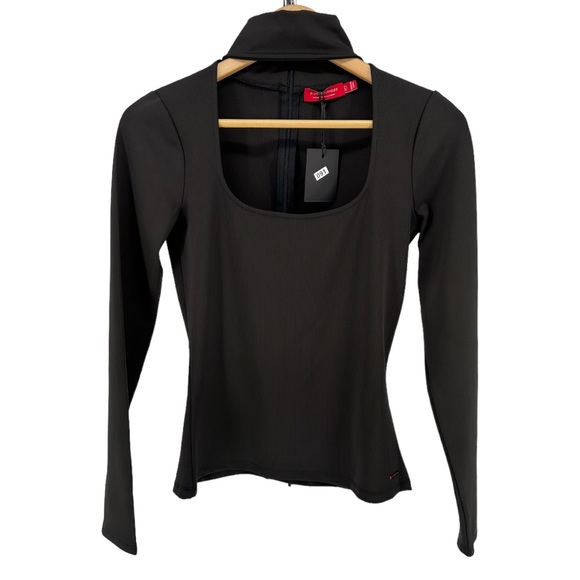 n:Philanthropy Catello Top in Black Mock Neck Choker Cutout Ribbed sz Small NWT - Picture 2 of 12